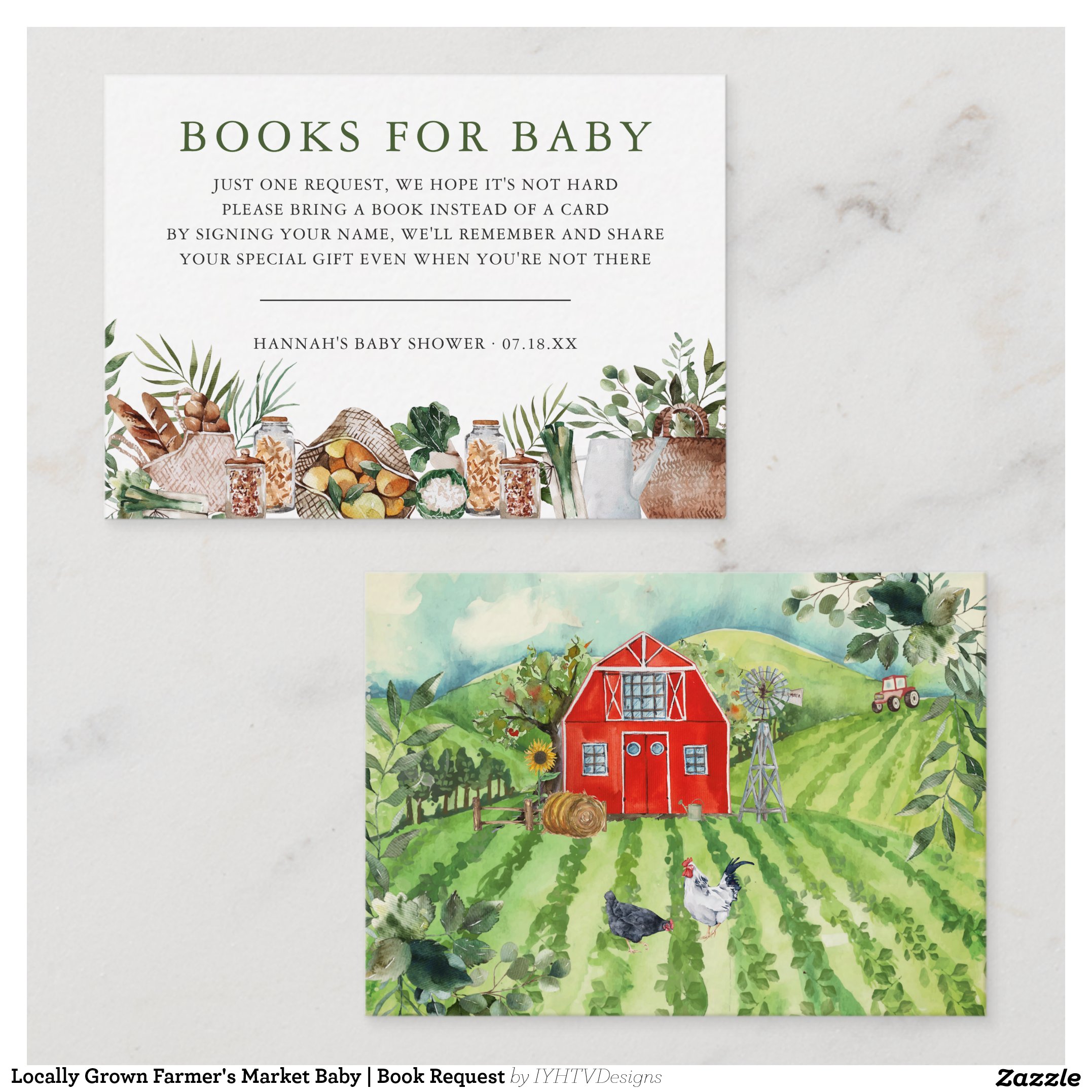 Locally Grown Farmer's Market Baby Book Request Enclosure Card