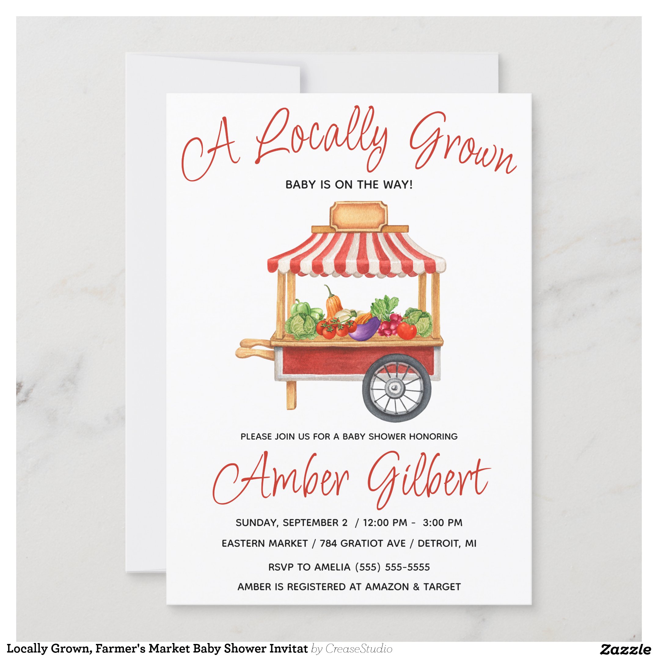 Locally Grown, Farmer's Market Baby Shower Invitat Invitation