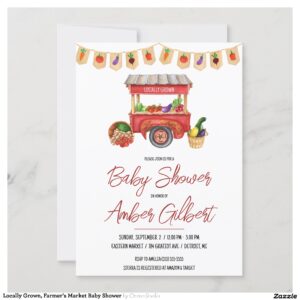 Locally Grown, Farmer's Market Baby Shower Invitation