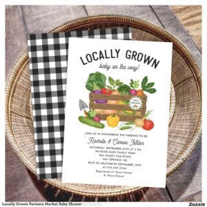 Locally Grown Farmers Market Baby Shower Invitation