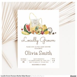 Locally Grown Farmers Market Baby Shower Invitation