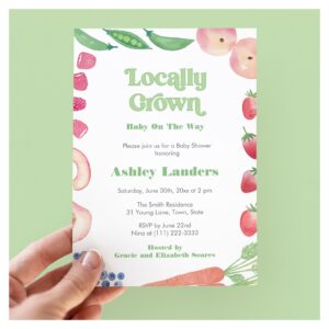Locally Grown Farmers Market Baby Shower Invitation