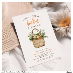 Locally Grown Farmers Market Baby Shower Invitation