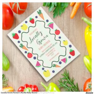 Locally Grown Farmer's Market Baby Shower Invitation