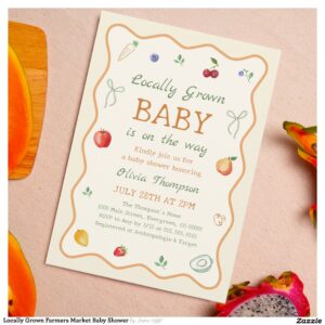 Locally Grown Farmers Market Baby Shower Invitation