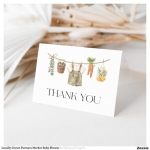Locally Grown Farmers Market Baby Shower Thank You Card
