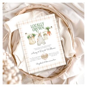 Locally Grown Farmers Market Boho Baby Shower Invitation