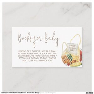 Locally Grown Farmers Market Books for Baby Enclosure Card