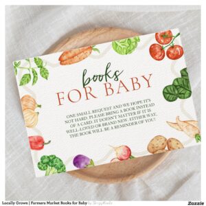 Locally Grown Farmers Market Books for Baby Enclosure Card