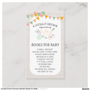 Locally Grown Farmers Market Books For Baby Enclosure Card