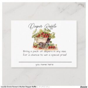 Locally Grown Farmer's Market Diapper Raffle Enclosure Card