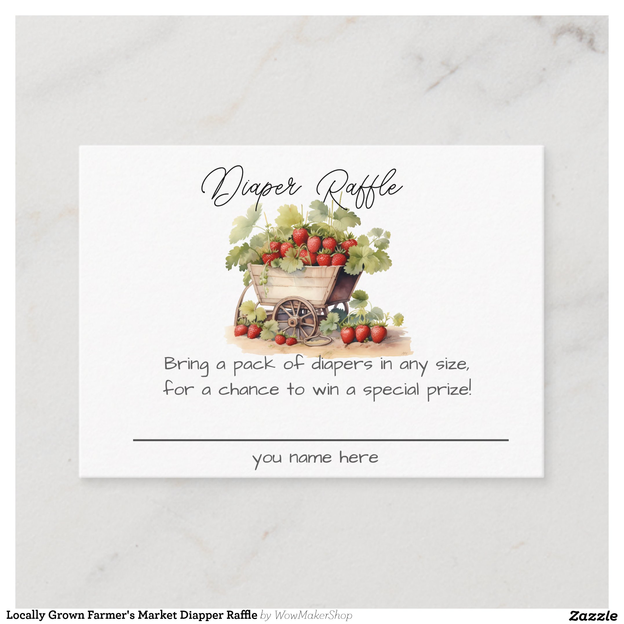 Locally Grown Farmer's Market Diapper Raffle Enclosure Card