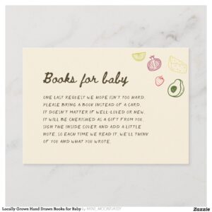 Locally Grown Hand Drawn Books for Baby Enclosure Card