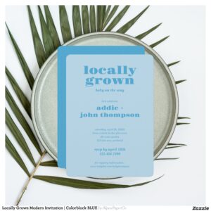 Locally Grown Modern Invitation Colorblock BLUE