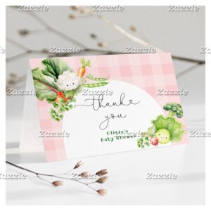 Locally grown Pink girl baby shower thank you