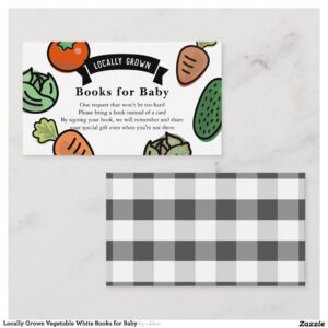 Locally Grown Vegetable White Books for Baby Enclosure Card