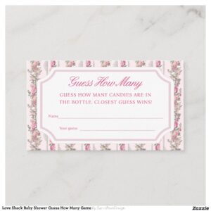 Love Shack Baby Shower Guess How Many Game Enclosure Card