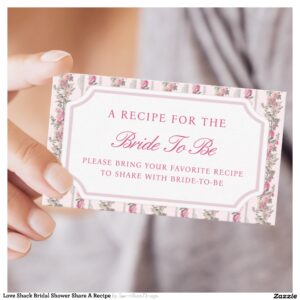 Love Shack Bridal Shower Share A Recipe Enclosure Card