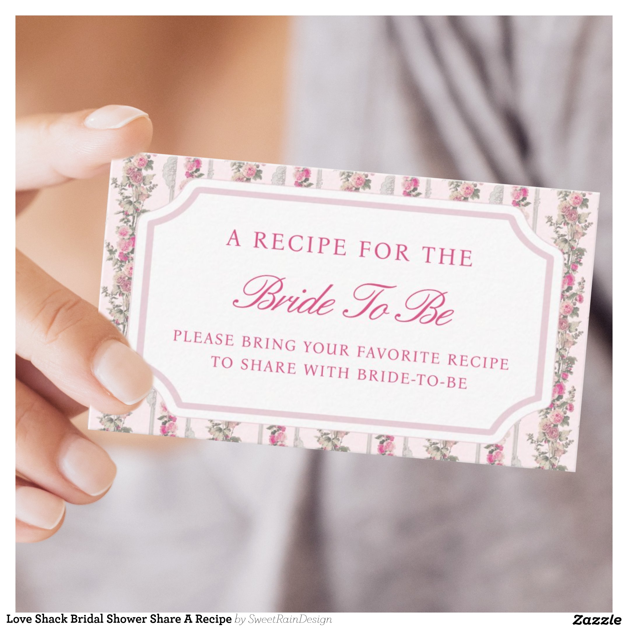 Love Shack Bridal Shower Share A Recipe Enclosure Card
