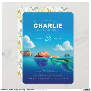 Luca Pool Swim Party Birthday Invitation