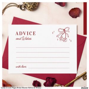 Lucky in Love Vegas Bridal Shower Advice & Wishes Enclosure Card