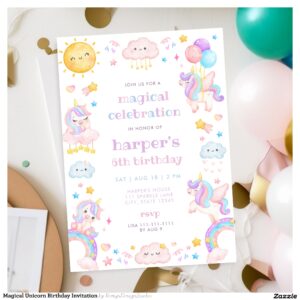 Magical Unicorn Birthday Invitation