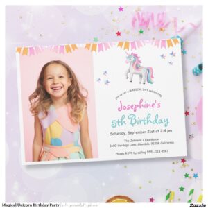Magical Unicorn Birthday Party Invitation