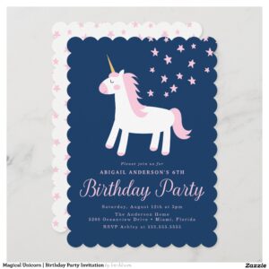 Magical Unicorn Birthday Party Invitation