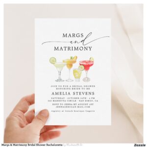 Margs & Matrimony Bridal Shower Bachelorette Invitation