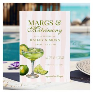Margs & Matrimony Lime Margarita Bridal Shower Invitation