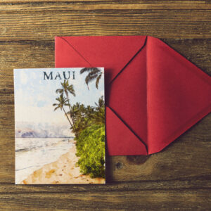 Maui Hawaii Watercolor Illustration travel Postcard