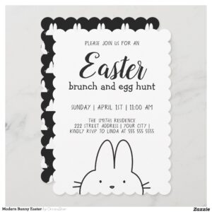 Modern Bunny Easter Invitation