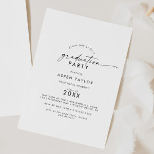 Modern Script Graduation Party Invitation
