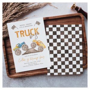 Monster Truck Birthday Invitation Monster Truck