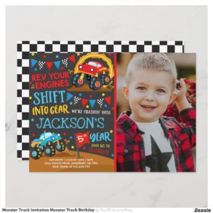 Monster Truck Invitation Monster Truck Birthday