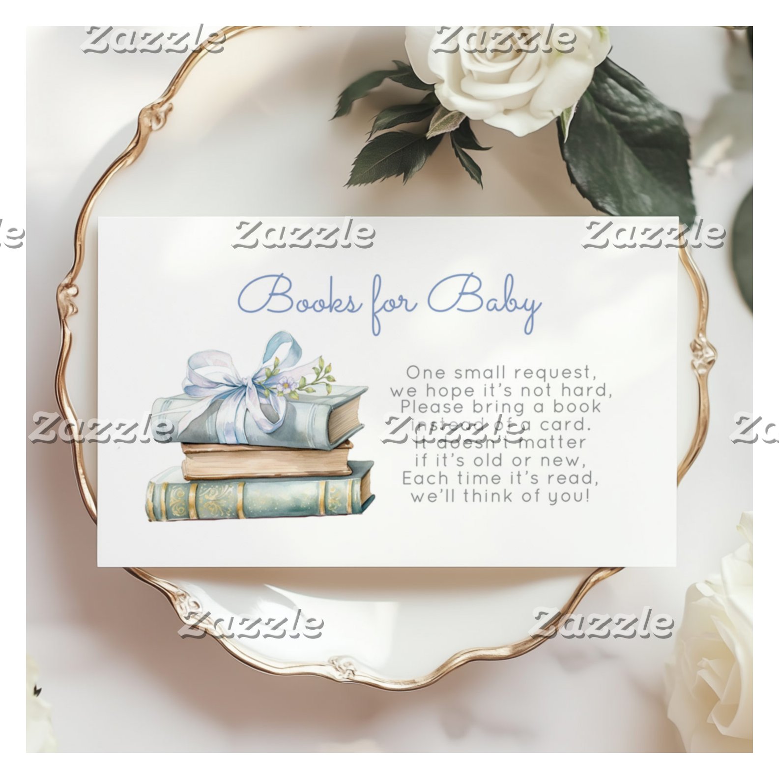New Chapter Blue Bow Books for baby wildflower Enclosure Card