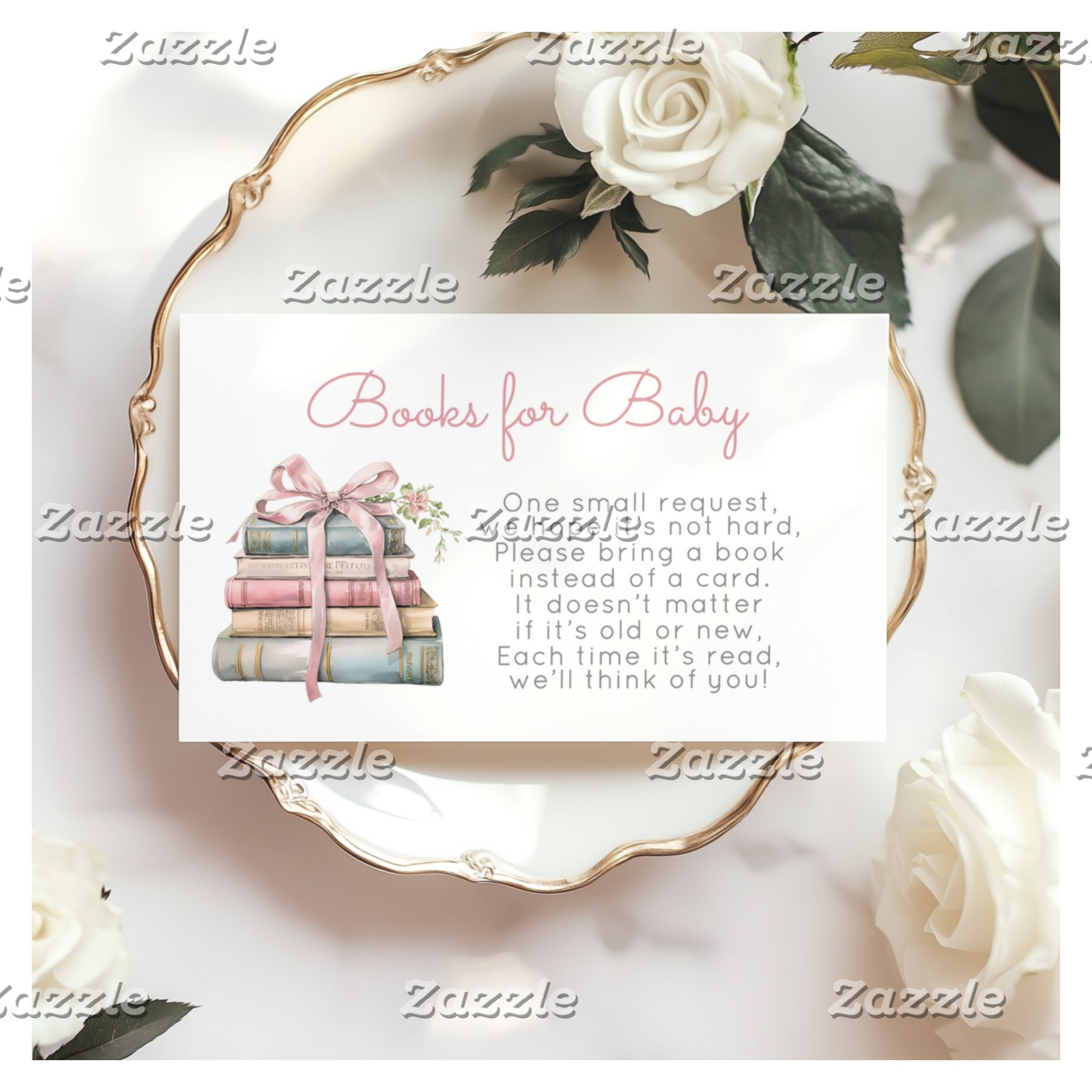 New Chapter Pink Bow Books for baby ticket Enclosure Card