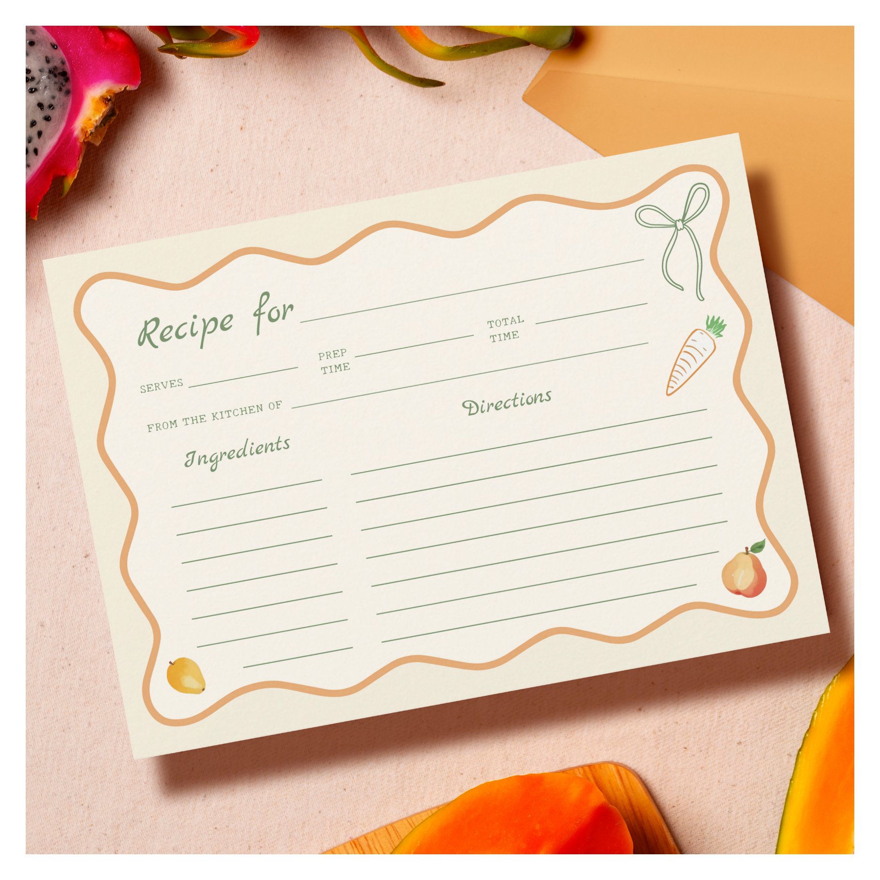 Off the Market Bridal Shower Recipe Card