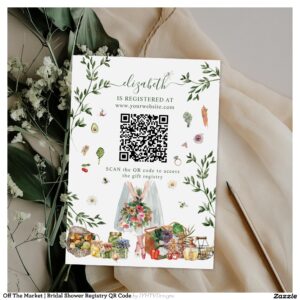 Off The Market Bridal Shower Registry QR Code Enclosure Card