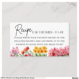 Off The Market Floral Shop Bridal Shower Recipe Enclosure Card