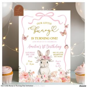 Our Little Bunny is Turning One Invitation