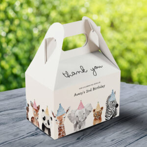 Party Animals Birthday Favor Boxes