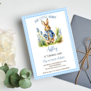 Peter rabbit birthday party template invitation