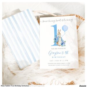 Peter Rabbit First Birthday Invitation