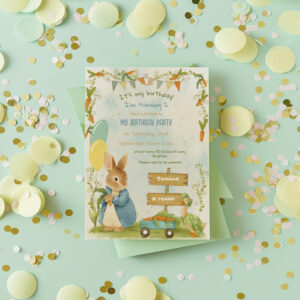Peter Rabbit Garden Birthday Party Invitation