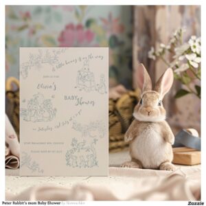 Peter Rabbit's mom Baby Shower Invitation