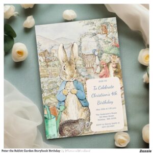 Peter the Rabbit Garden Storybook Birthday Invitation