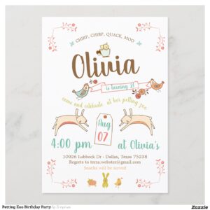 Petting Zoo Birthday Party Invitation