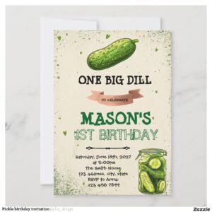 Pickle birthday invitation
