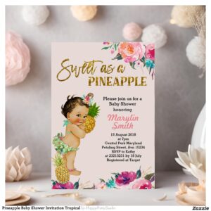 Pineapple Baby Shower Invitation Tropical